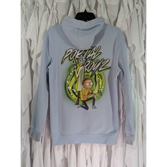 Rick and Morty Portal Boyz 4 Life Blue Hoodie by H&M/Cartoon Network Size XS - Picture 5 of 11